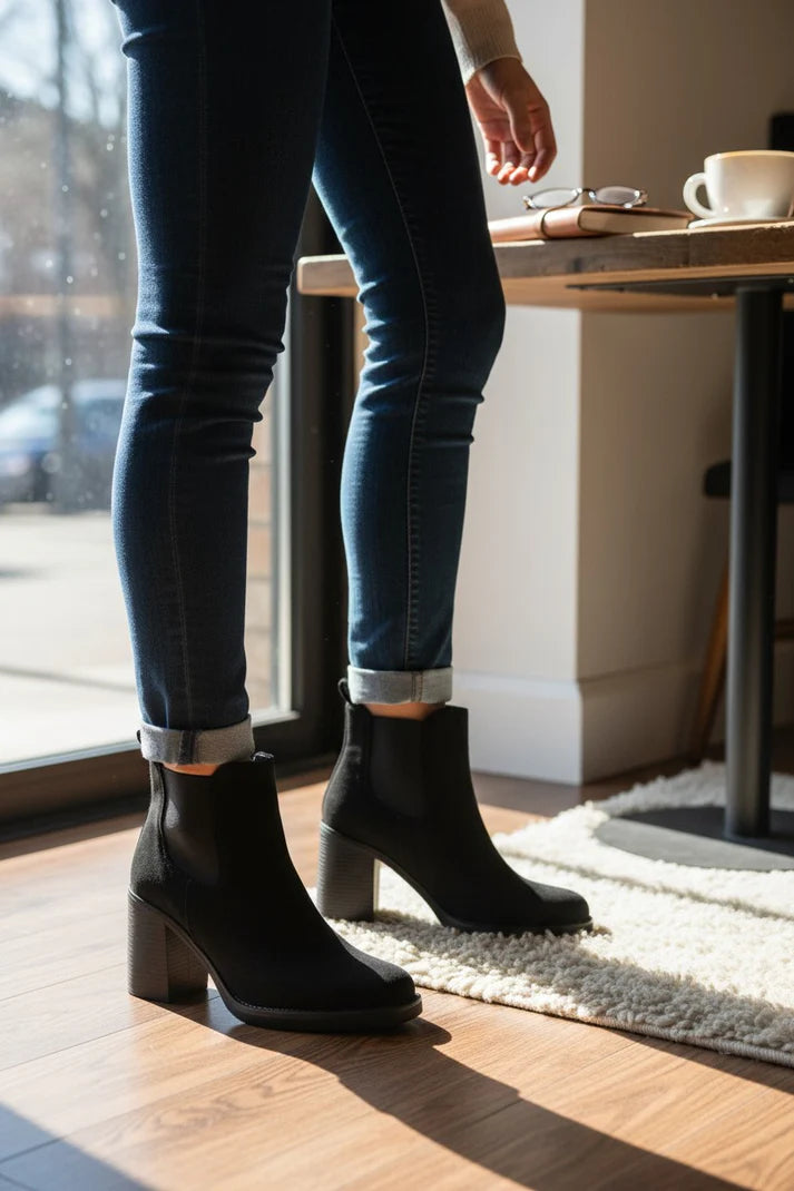 Bottines Chelsea à Talons Bloc Noir