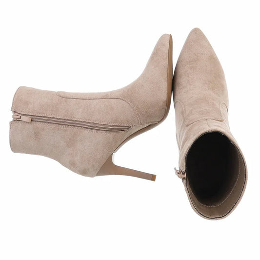 Bottines à Talons Aiguille – Élégance Intemporelle Beige