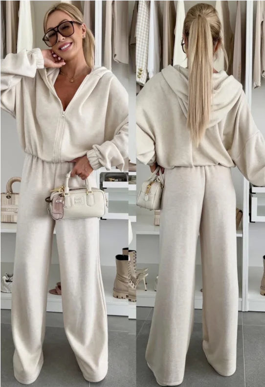 Ensemble oversize gilet zippé et pantalon