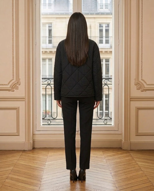 Veste matelassée noir – de dos – Eymora
