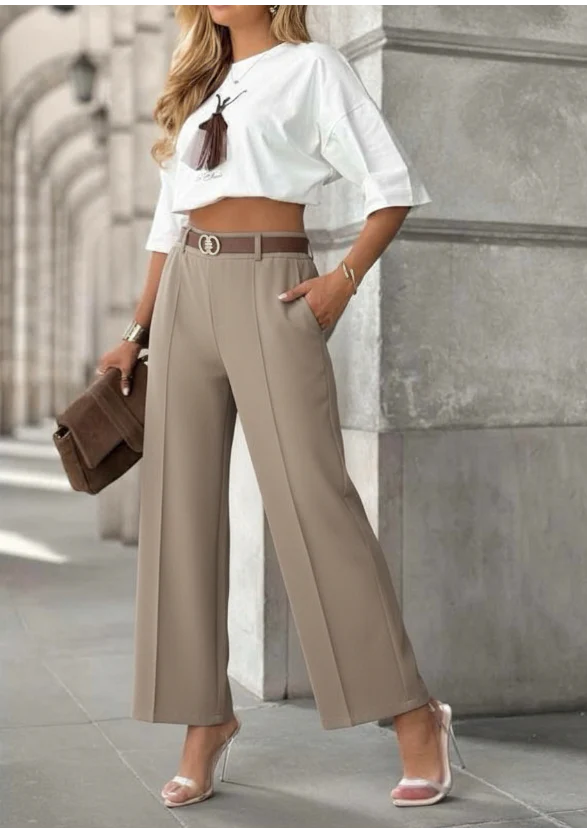 Pantalon long avec ceinture et poches