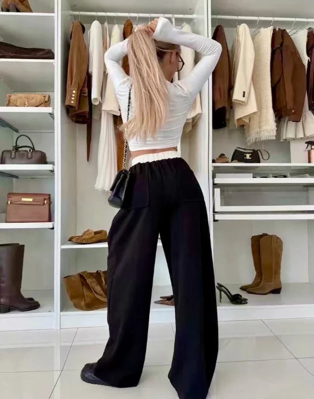 Pantalon jogging à cordon taille élastique