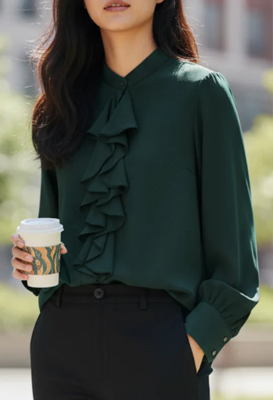 Chemisier FANELLE En Voile Epais Romantique Chic . Fluide et tendance