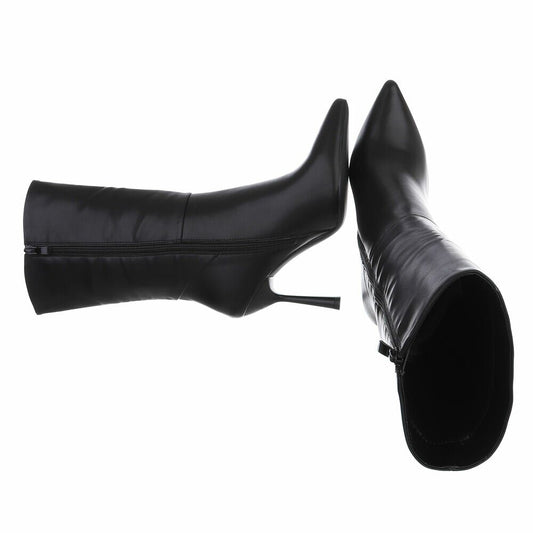 Bottes Mi-Mollet à Talon Aiguille noir – vue 2 – Eymora