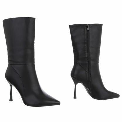 Bottes Mi-Mollet à Talon Aiguille noir – vue 3 – Eymora