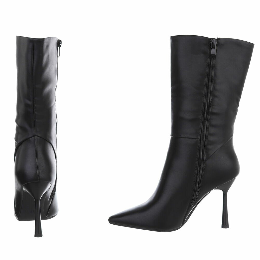 Bottes Mi-Mollet à Talon Aiguille noir – vue 4 – Eymora