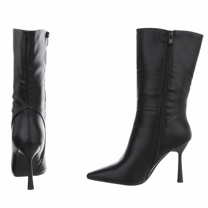 Bottes Mi-Mollet à Talon Aiguille noir – vue 4 – Eymora