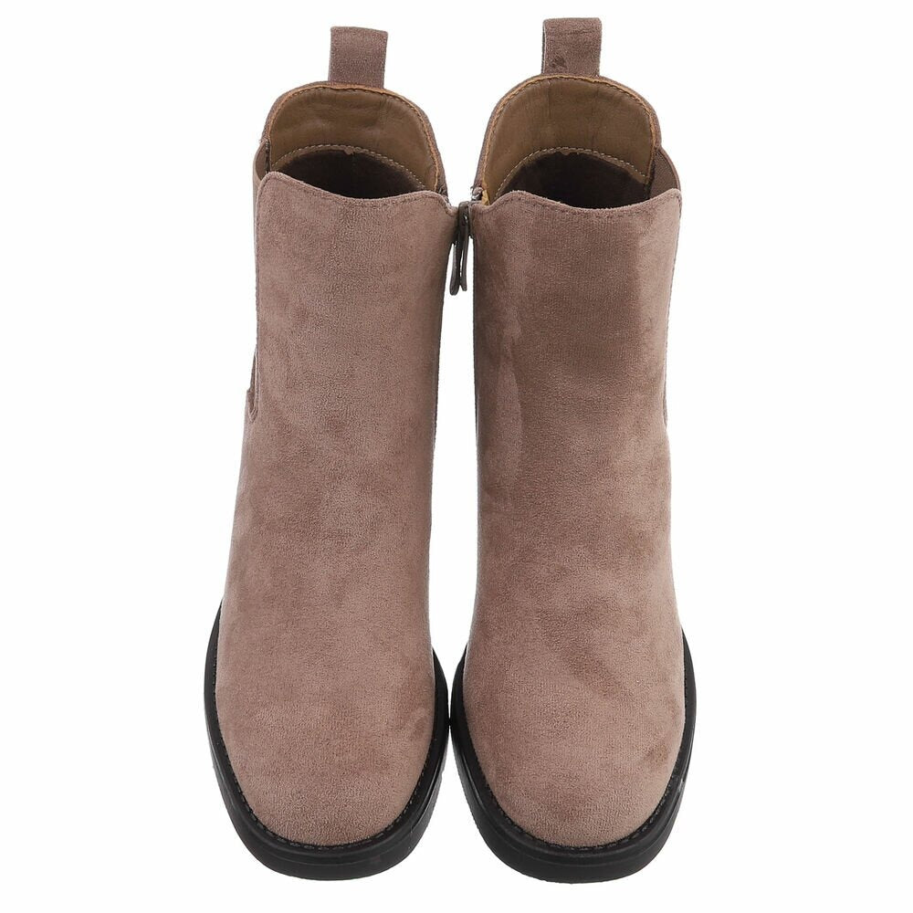 Bottines Chelsea à Talons Bloc marron – vue 3 – Eymora