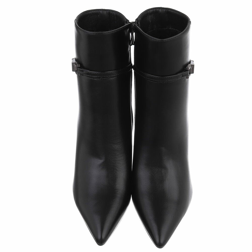 Bottines à Talons Aiguille Effet Cuir noir – vue 3 – Eymora