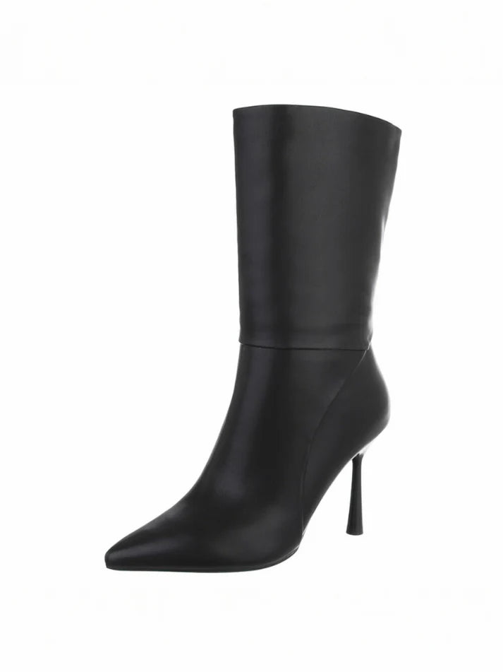 Bottes mi-mollet à talon aiguille Noir