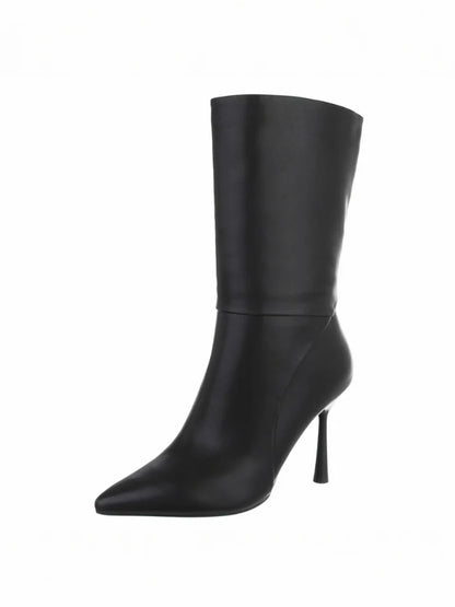 Bottes mi-mollet à talon aiguille Noir