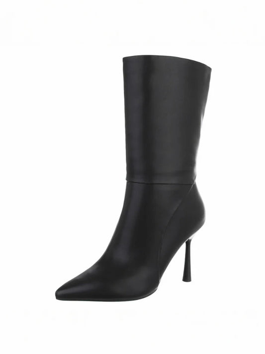 Bottes mi-mollet à talon aiguille Noir