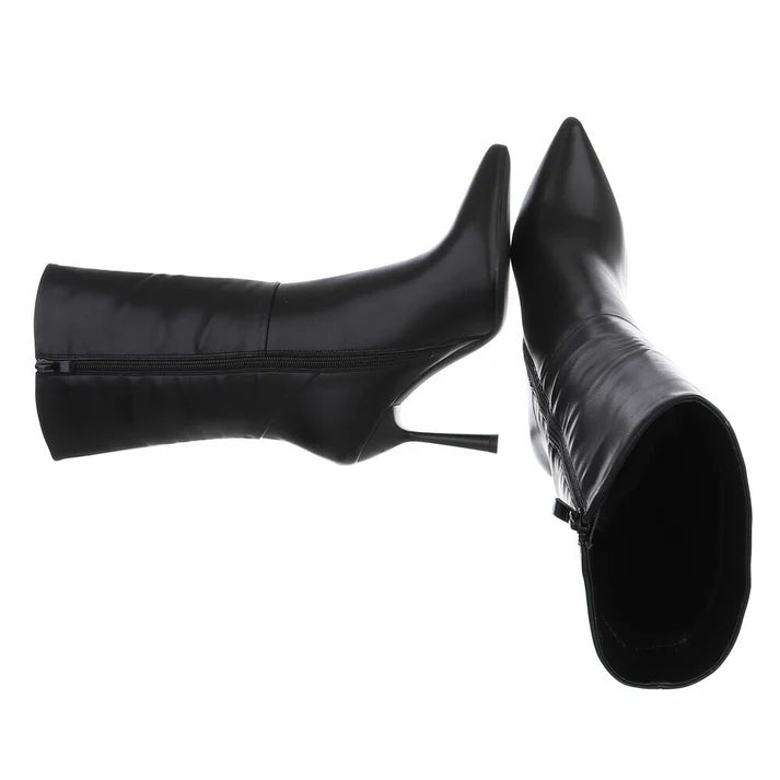 Bottes mi-mollet à talon aiguille Noir