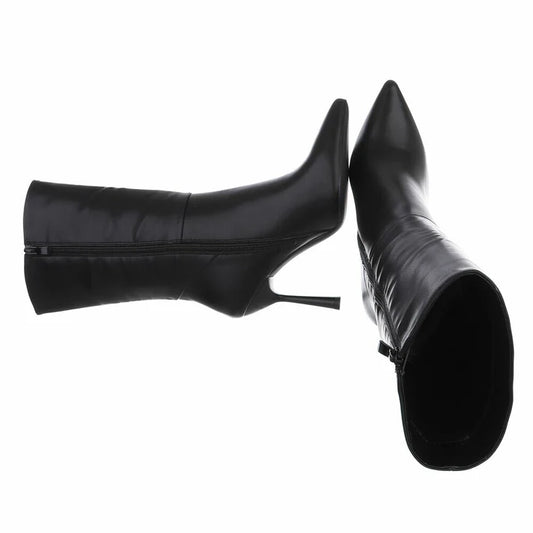 Bottes mi-mollet à talon aiguille Noir
