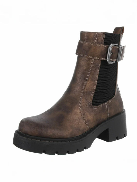 Bottines Chelsea à Plateforme – Style Urbain Camel