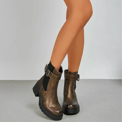 Bottines Chelsea à Plateforme – Style Urbain Camel