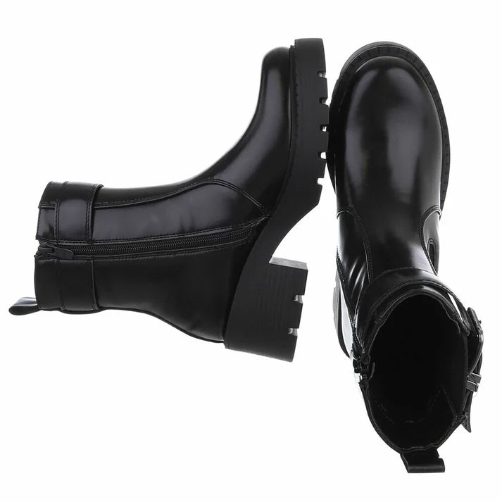 Bottines Chelsea à Plateforme – Style Urbain Noir