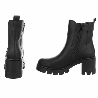 Bottines Chelsea à Talons Bloc et Plateforme Noir