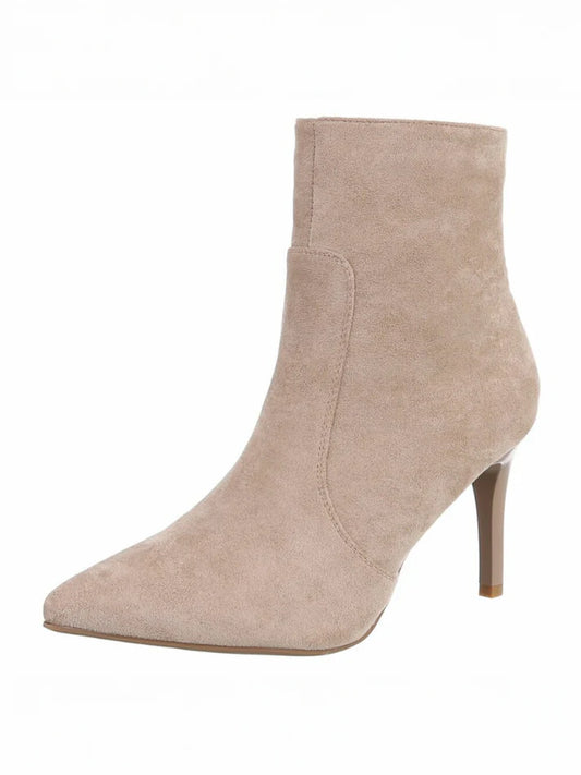 Bottines à Talons Aiguille – Élégance Intemporelle Beige