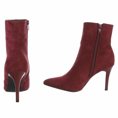 Bottines à Talons Aiguille – Élégance Intemporelle Bordeaux