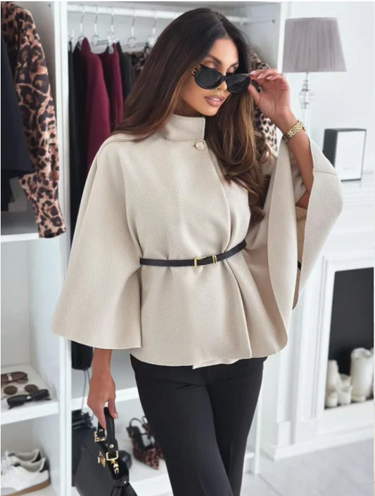 Cape Poncho élégante avec ceinture