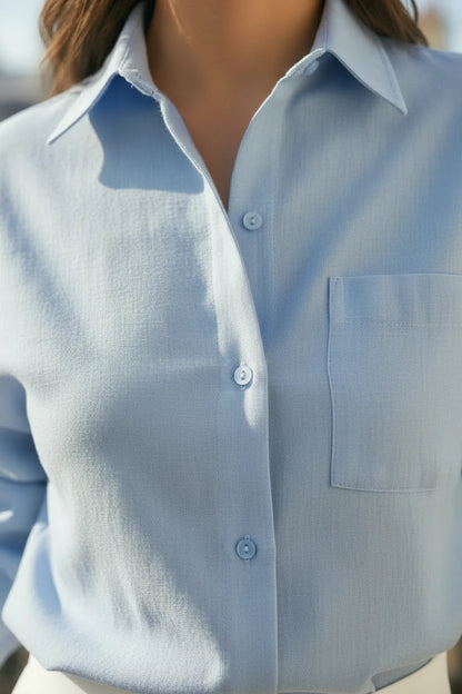 Chemise Élégance Parisienne Bleue – Raffinement Lumineux