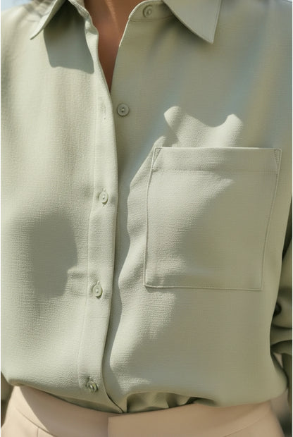 Chemise Élégance Parisienne Verte – Fraîcheur & Modernité