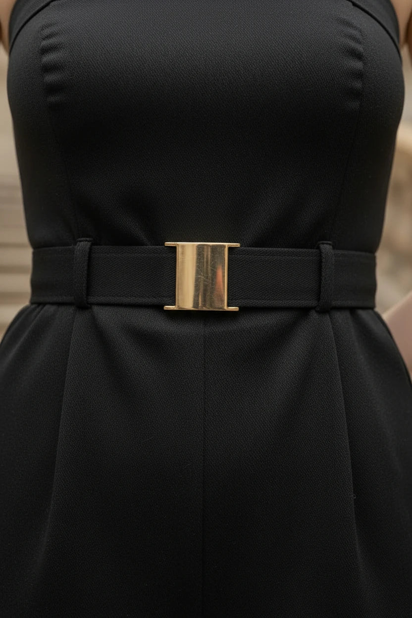 Combinaison bustier cargo chic ceinturée – Élégance structurée