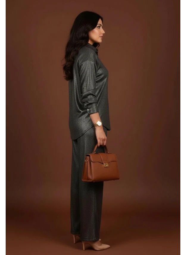 Ensemble Chemise & Pantalon Satiné – Chic et Élégant