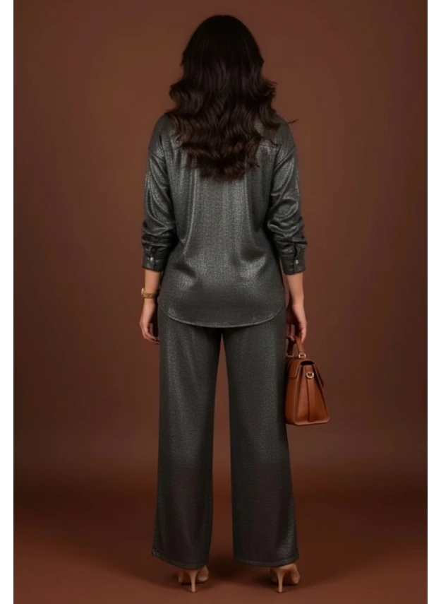 Ensemble Chemise & Pantalon Satiné – Chic et Élégant