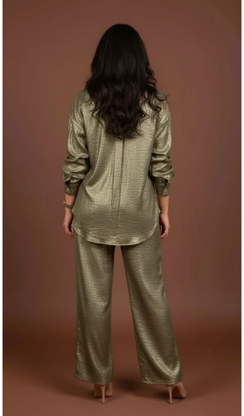 Ensemble Chemise & Pantalon Satiné – Chic et Élégant