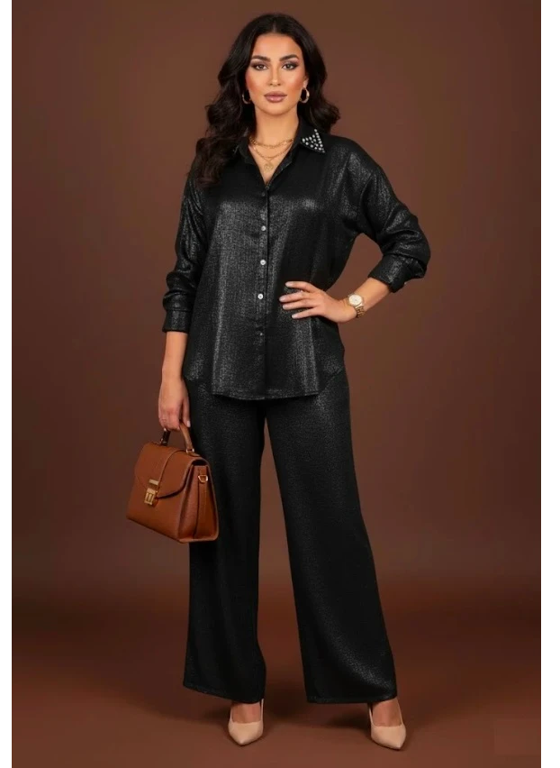 Ensemble Chemise & Pantalon Satiné – Chic et Élégant