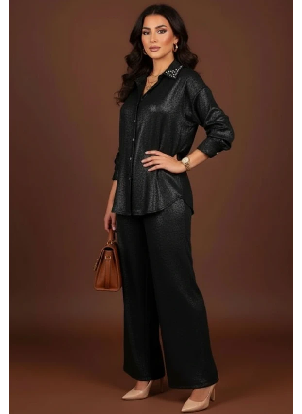 Ensemble Chemise & Pantalon Satiné – Chic et Élégant