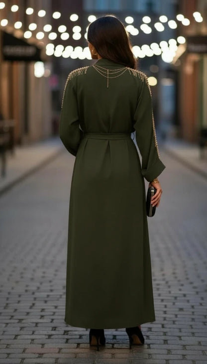 Ensemble féminin robe sans manches et kimono