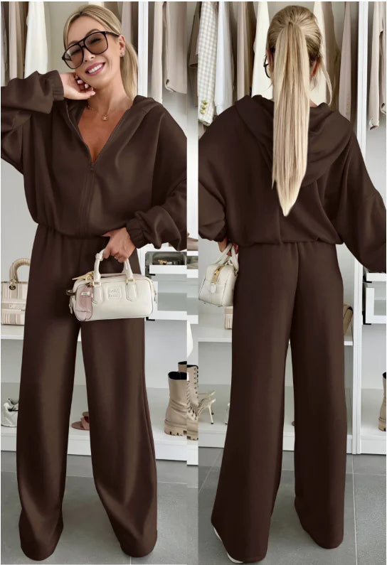 Ensemble oversize gilet zippé et pantalon