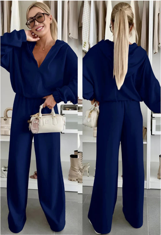 Ensemble oversize gilet zippé et pantalon