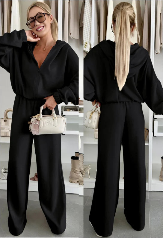 Ensemble oversize gilet zippé et pantalon