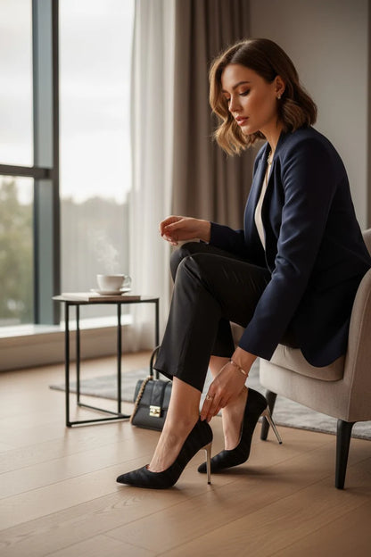 Escarpins à Talons Aiguille – Élégance Intemporelle & Allure Féminine Noir