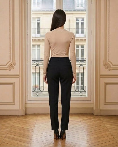 Body manches longues strass beige – vue de dos – Eymora
