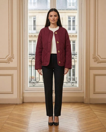 Veste matelassée bordeaux – de face – Eymora