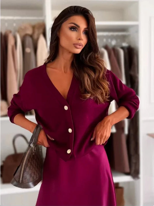 Gilet cardigan à boutons dorés élégant