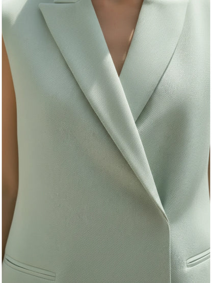 Gilet Tailleur Iconique Pastel Vert – Élégance Structurée