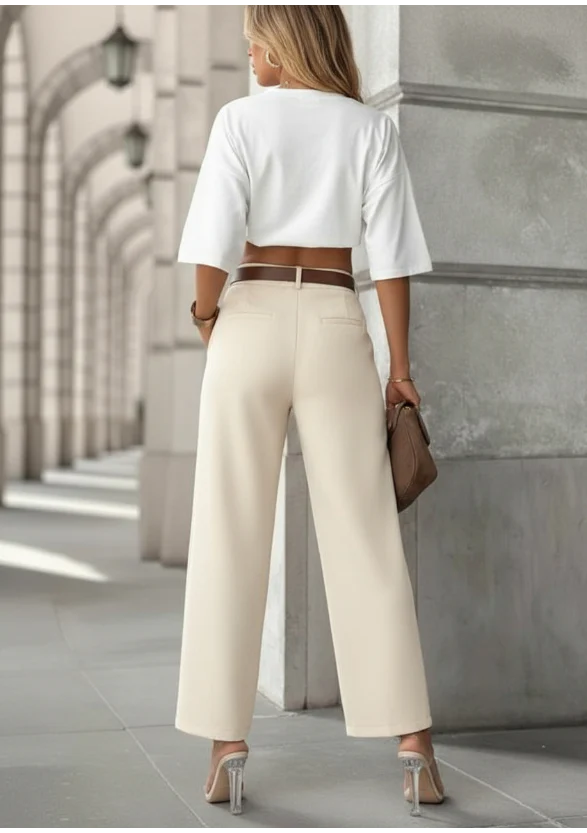 Pantalon long avec ceinture et poches