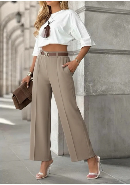 Pantalon long avec ceinture et poches