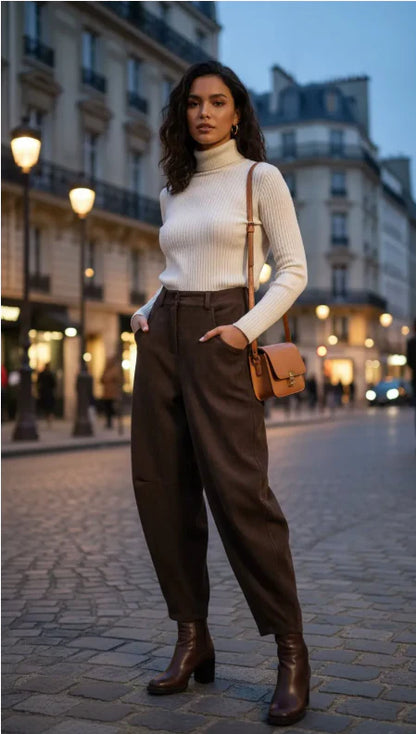 Pantalon Balloon Faux Suède