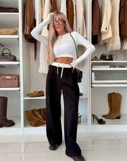 Pantalon jogging à cordon taille élastique