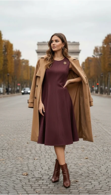 Robe Longue en Suédine Élégante