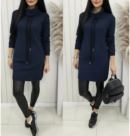 Robe courte décontractée à col montant