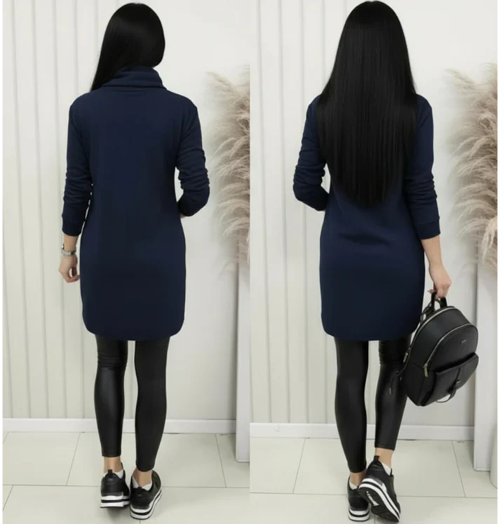 Robe courte décontractée à col montant