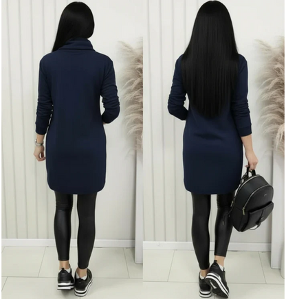 Robe courte décontractée à col montant